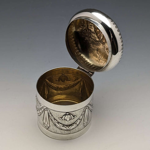 1883年 英国アンティーク 純銀製ティーキャディー 110g JOHN SEPTIMUS BERESFORD