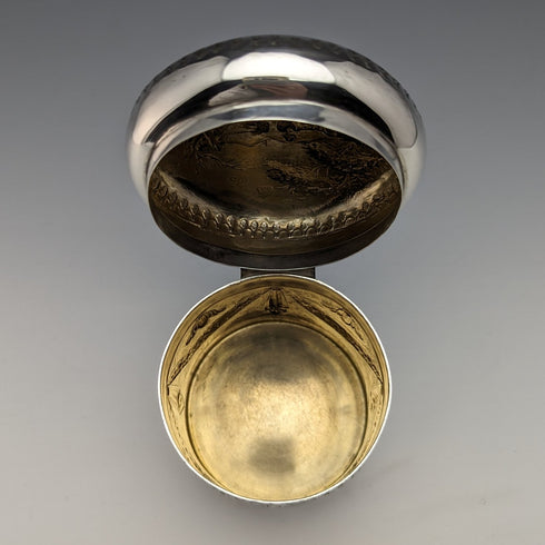 1883 British antique sterling silver tea caddy 110g JOHN SEPTIMU BERESFORD