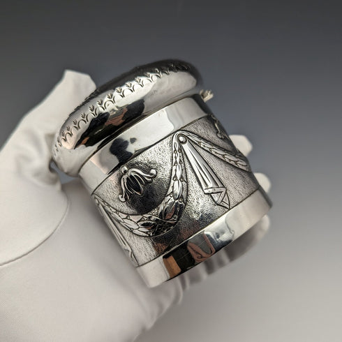 1883 British antique sterling silver tea caddy 110g JOHN SEPTIMU BERESFORD