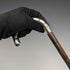 Around 1910 British antique thin cane pure silver bent handle 86cm