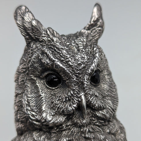 英國 Country Artists 公司 貓頭鷹 純銀鍍層雕刻 擺飾公仔