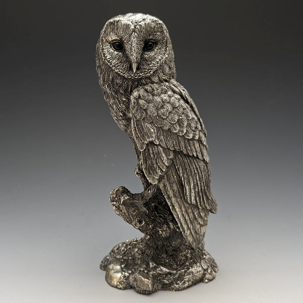 英國 Country Artists 公司 貓頭鷹 純銀鍍層雕刻 大型雕像