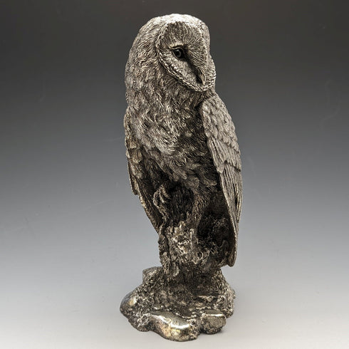 英國 Country Artists 公司 貓頭鷹 純銀鍍層雕刻 大型雕像
