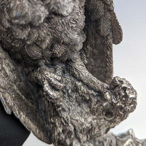 英國 Country Artists 公司 貓頭鷹 純銀鍍層雕刻 大型雕像