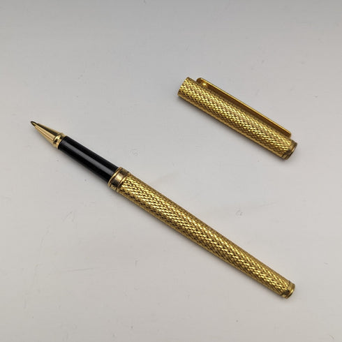 1935年 英国ヴィンテージ 純銀ギルト製 ペンスタンド&インク壺ペア Goldsmiths & Silversmiths