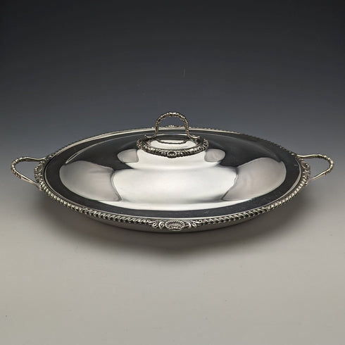 1900年頃 英国アンティーク シルバープレート製 ブレックファーストディッシュ William Hutton