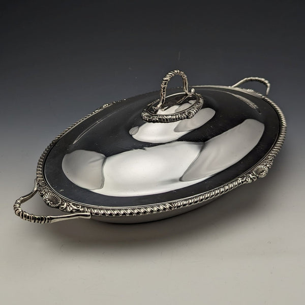 1900年左右 英國古董 銀器製 早餐盤 William Hutton