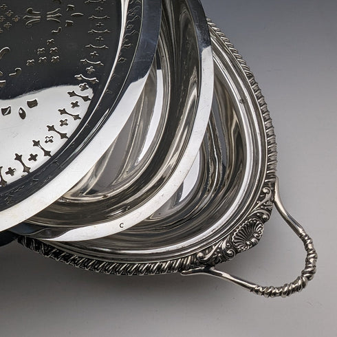 1900年頃 英国アンティーク シルバープレート製 ブレックファーストディッシュ William Hutton