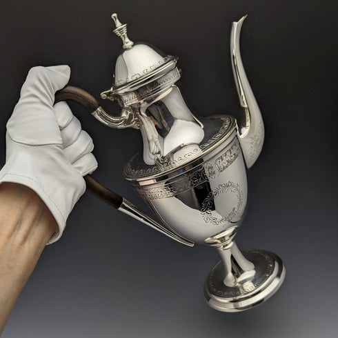 英国ヴィンテージ シルバープレート製 コーヒーサーバ ジョージアンスタイル