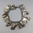 British vintage sterling silver charm bracelet 62g