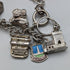 British vintage sterling silver charm bracelet 62g