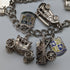British vintage sterling silver charm bracelet 62g