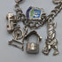British vintage sterling silver charm bracelet 62g