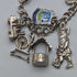 British vintage sterling silver charm bracelet 62g