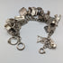 British vintage sterling silver charm bracelet 62g
