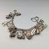 British vintage sterling silver charm bracelet 62g