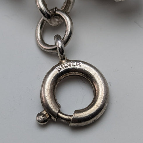 British vintage sterling silver charm bracelet 62g