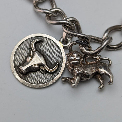 1970 British vintage sterling silver charm bracelet 32g