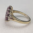 British Vintage Jewelry Garnet Flower Sterling Silver Gilt Ring Ring