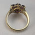 British Vintage Jewelry Garnet Flower Sterling Silver Gilt Ring Ring