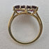 British Vintage Jewelry Garnet Flower Sterling Silver Gilt Ring Ring