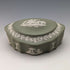 British Vintage Wedgwood Jasperware Oval Box Accessory Case Green