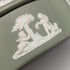 英國復古 Wedgwood Jasperware 橢圓形盒子配件箱綠色