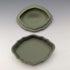British Vintage Wedgwood Jasperware Oval Box Accessory Case Green