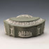 British Vintage Wedgwood Jasperware Oval Box Accessory Case Green