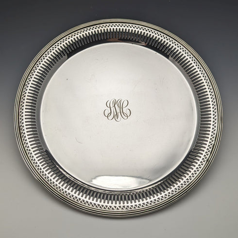 Early 20th Century American Antique Silver Plated Tray Diameter 28cm Gorham