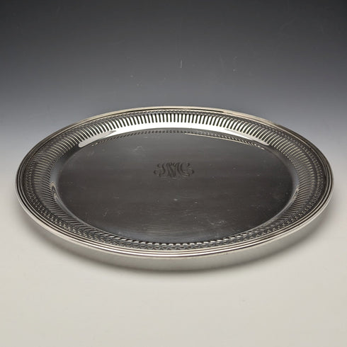 Early 20th Century American Antique Silver Plated Tray Diameter 28cm Gorham