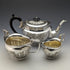 Around 1902 British Antique Sterling Silver Bachelor Teapot 3 Piece Set Total 540g Walker&Hall
