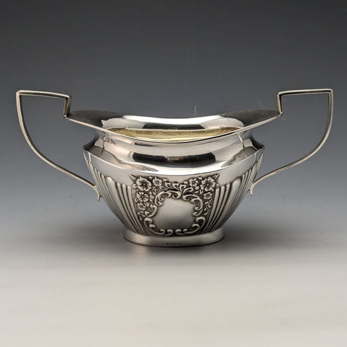 Around 1902 British Antique Sterling Silver Bachelor Teapot 3 Piece Set Total 540g Walker&Hall