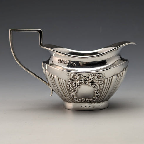 Around 1902 British Antique Sterling Silver Bachelor Teapot 3 Piece Set Total 540g Walker&Hall