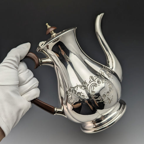 英国ヴィンテージ シルバープレート製 コーヒーポット Cooper Brothers