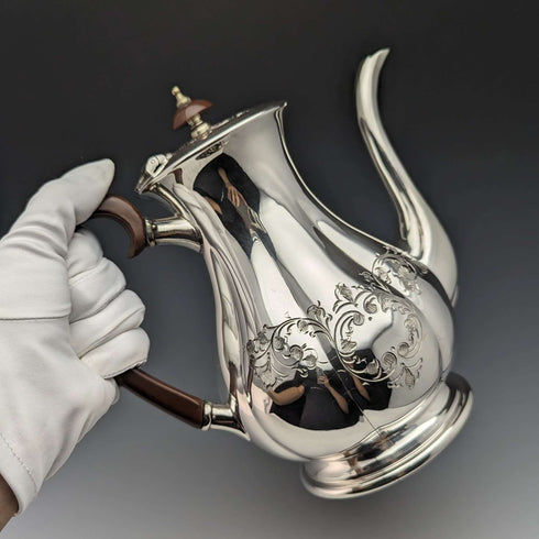 英国ヴィンテージ シルバープレート製 コーヒーポット Cooper Brothers