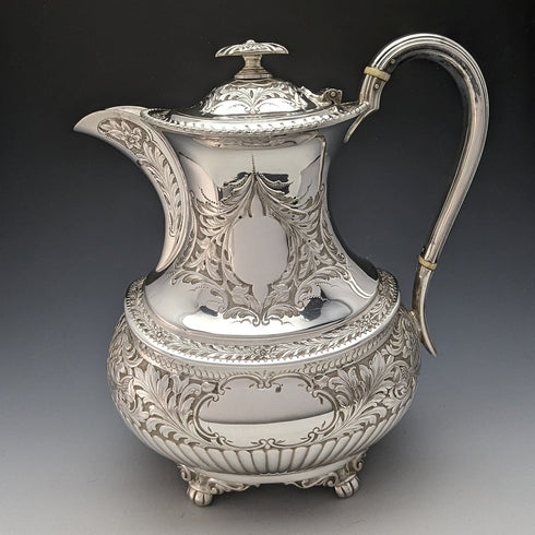 1900年頃 英国アンティーク シルバープレート製 ウォータージャグ Atkin Brothers