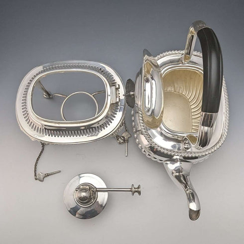 1905年頃 英国アンティーク シルバープレート製 ケトル&バーナースタンドセット Mappin&Webb