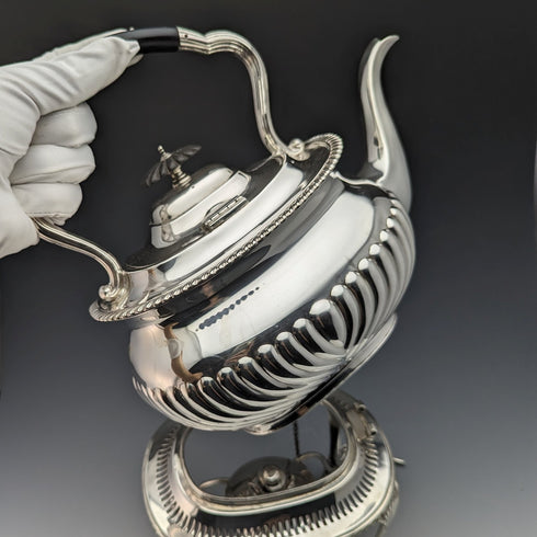 1905年頃 英国アンティーク シルバープレート製 ケトル&バーナースタンドセット Mappin&Webb