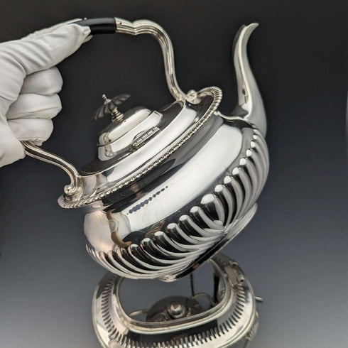 1905年頃 英国アンティーク シルバープレート製 ケトル&バーナースタンドセット Mappin&Webb
