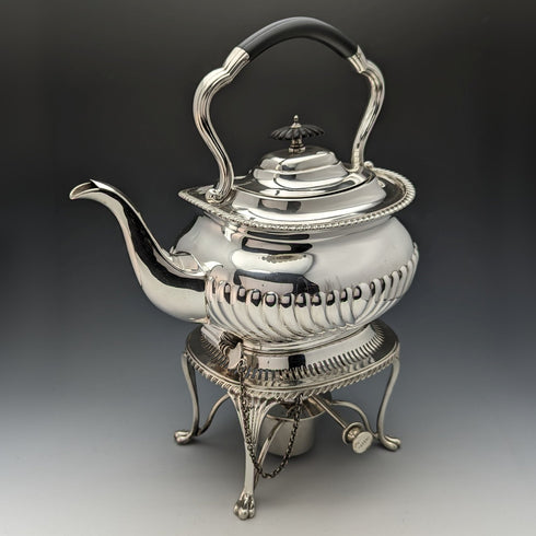 1905年頃 英国アンティーク シルバープレート製 ケトル&バーナースタンドセット Mappin&Webb