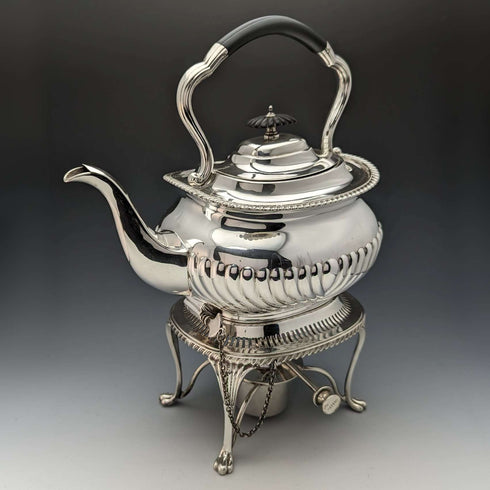 1905年頃 英国アンティーク シルバープレート製 ケトル&バーナースタンドセット Mappin&Webb