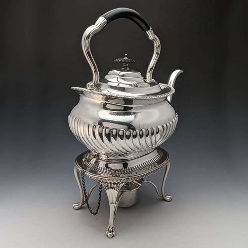 1905年頃 英国アンティーク シルバープレート製 ケトル&バーナースタンドセット Mappin&Webb
