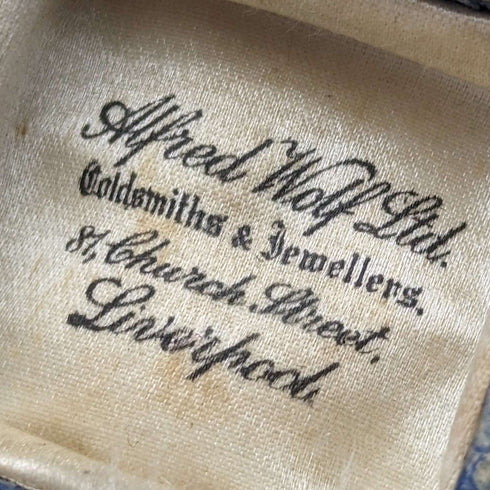 British Vintage Leather Upholstered Ring Box Alfred Wolf Ltd