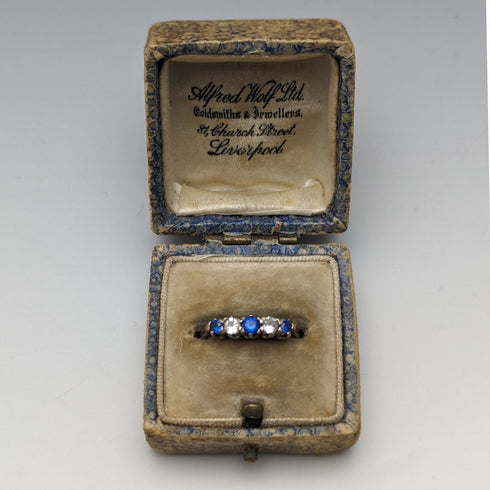 英国ヴィンテージ レザー張り リングボックス Alfred Wolf Ltd