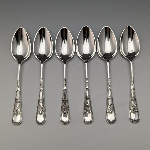 1900年頃 英国アンティーク シルバープレート製ティースプーン6本セット Daniel & Arter