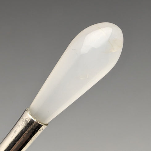 1896 British Antique Sterling Silver Tea Caddy Spoon Moonstone Handle Robert James Chaplin