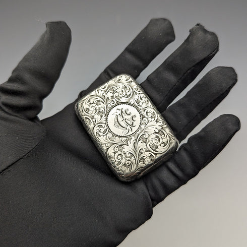 1889年 英国アンティーク 純銀製 ヴェスタケース マッチケース Frederick Marson