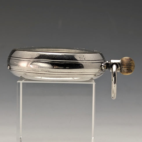 1901 British antique Benson BANK pocket watch silver side open face works well