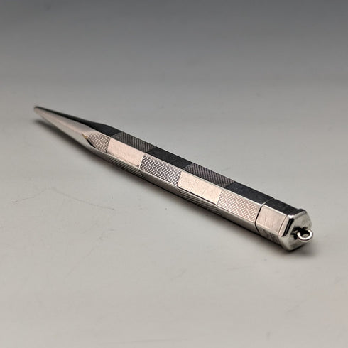 British Vintage YARD-O-RED Hexagon Pure Silver Propulsion Type Mini Pencil YARD-O-LETTE